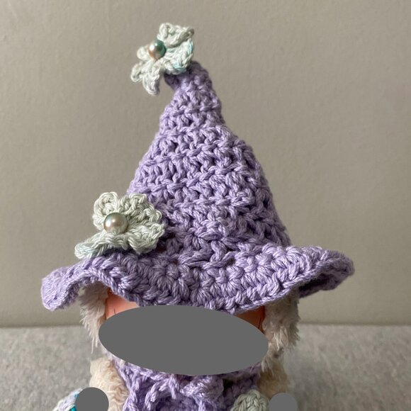 Handmade Crochet Purple Multicolour Fairy Witch Outfit for 17cm Doll 2-Piece Set - Picture 5 of 8